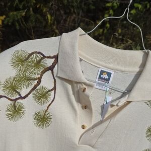 Nuru Designs Hand painted Cotton Deluxe Anvil Polo Made USA SZ L